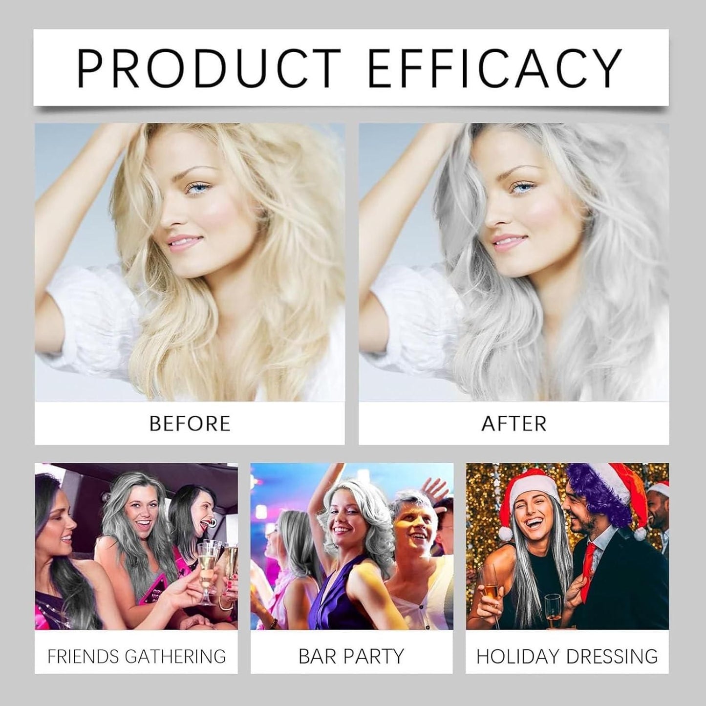 Silver Hair Dye, 2-In-1 (Pack of 2)