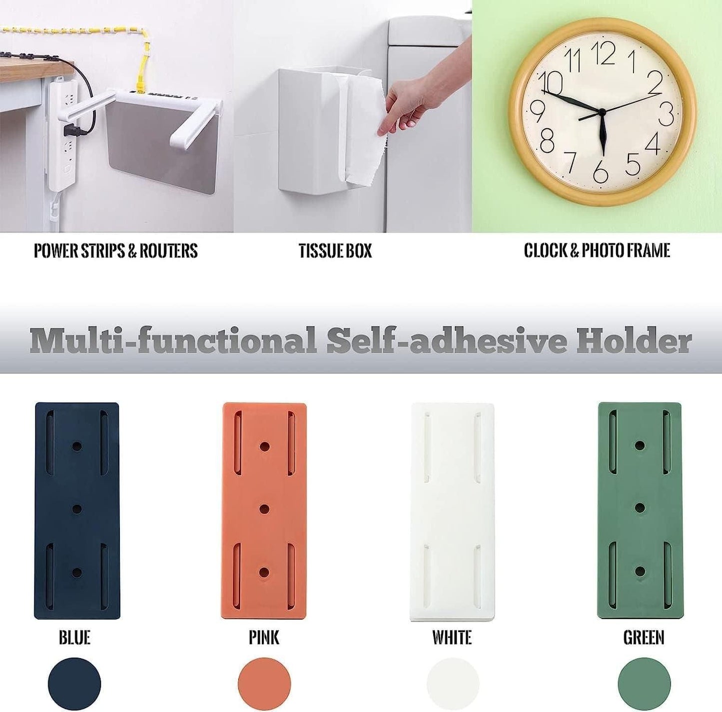 Self Adhesive Power Strip Holder (Pack of 4)
